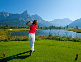 Golf tee pond Tirol